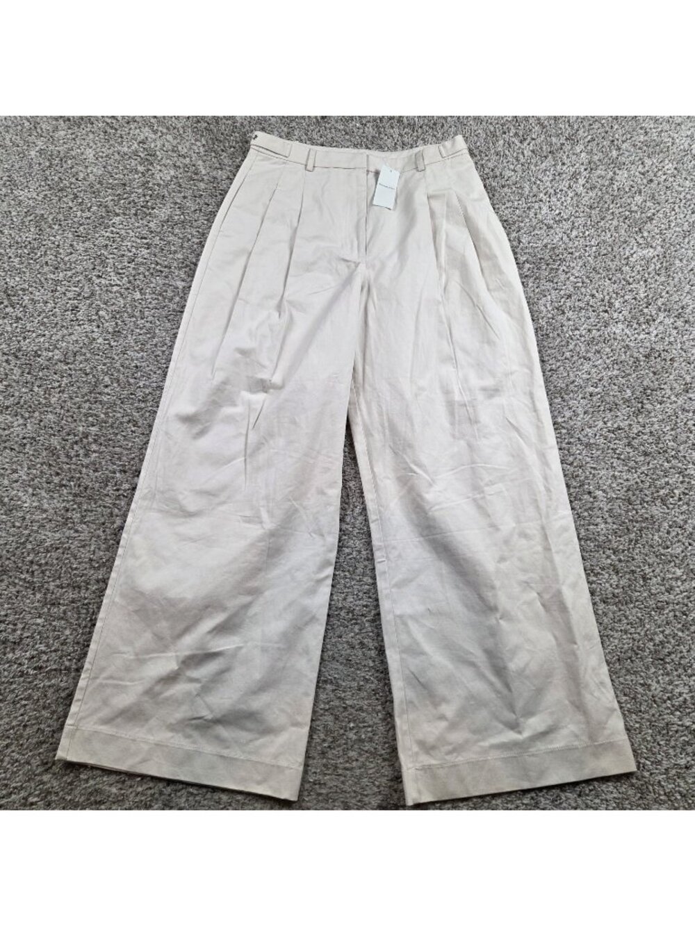 Abercrombie & Fitch Sloane Wide-Leg Pants in Light Beige